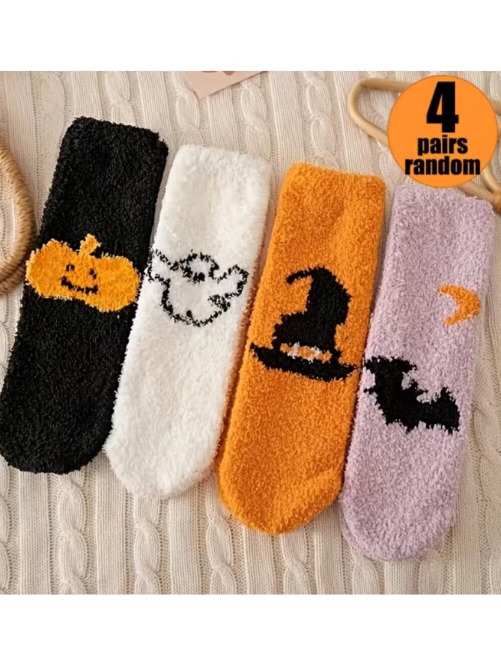 4 pair Women's Halloween Plush Socks